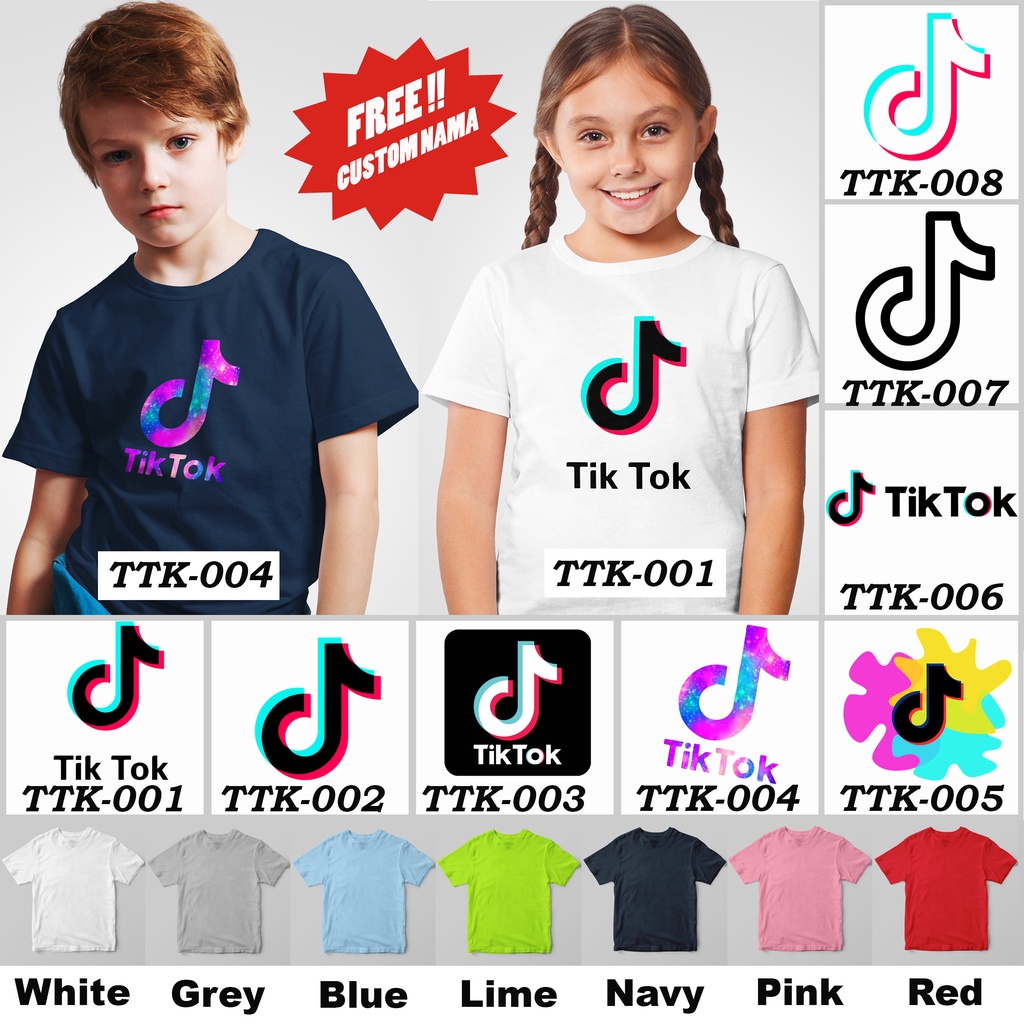 [FREE NAMA !!] Kaos Anak / Dewasa &amp; Couple Family TikTok 100% COTTON PREMIUM