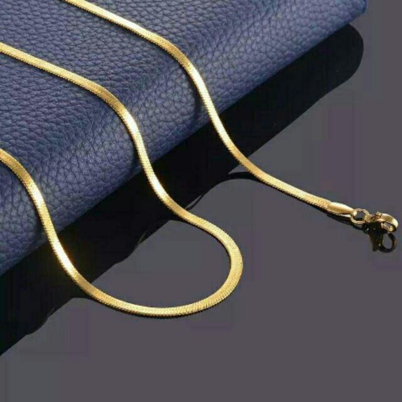 KALUNG TITANIUM MODEL PIPIH FULL GOLD EMAS PRIA DAN WANITA