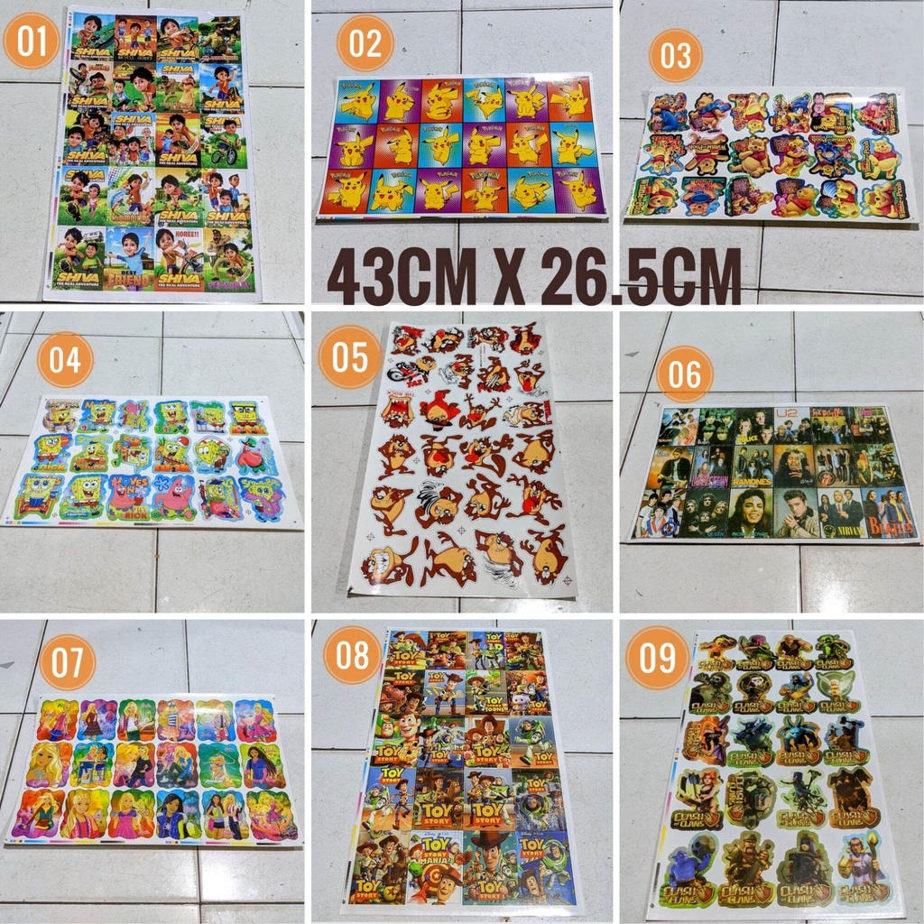 

stiker lembaran 43cmX26.5cm bisa potong sendiri - sticker kotakan