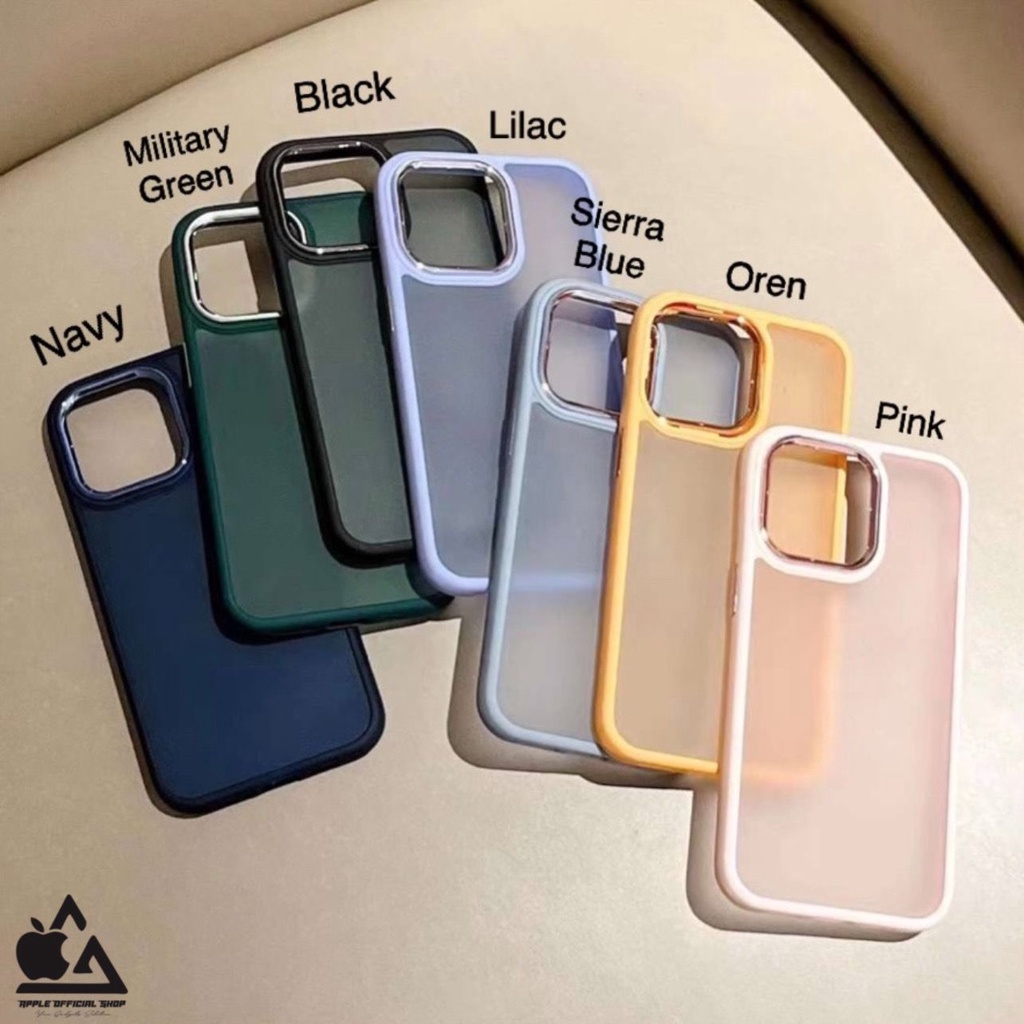 Premium Softcase Dove Kamera Chrome iPhone 13 Pro Max 12 PRO MAX 11 PRO MAX XR X XS MAX 7 7+ 8 8+ SE 2 3 Matte Anti Minyak With Frame Camera Krom Pelindung Kamera Softcase Silikon Jelly Clear Cover Bukan Silicone