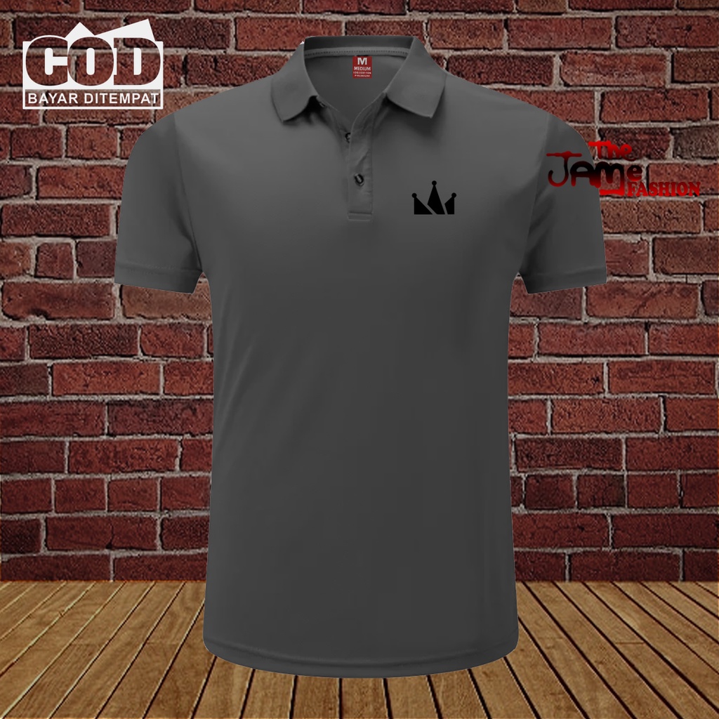 Promo COD Kaos Distro Polo Kerah Screamous Quality Hitam Premium Quality Atasan Pria Wanita Promo Te