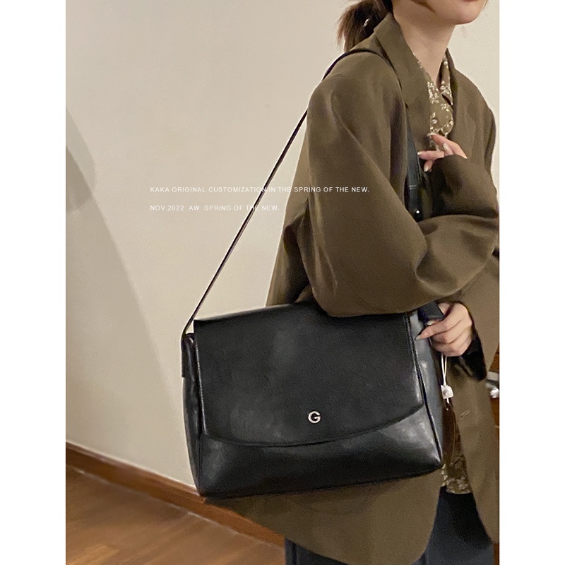 Suhao ceruk desain retro tas kapasitas besar wanita 2022 baru fashion komuter tote bag bahu messenger messenger bag