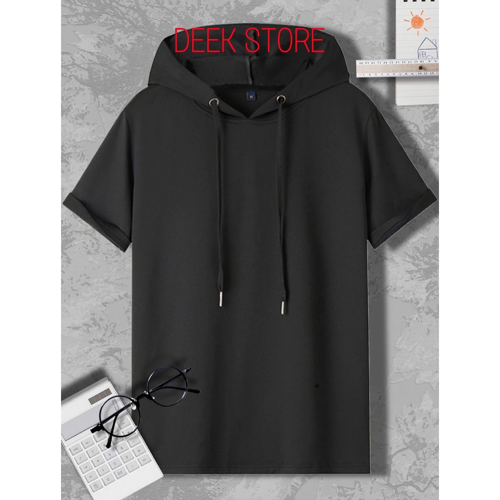 KAOS HOODIE PRIA LENGAN PENDEK/KAOS HOODIE LENGAN T-SHIRT/HOODIE PRIA LENGAN POLOS /KAOS HOODIE PRIA