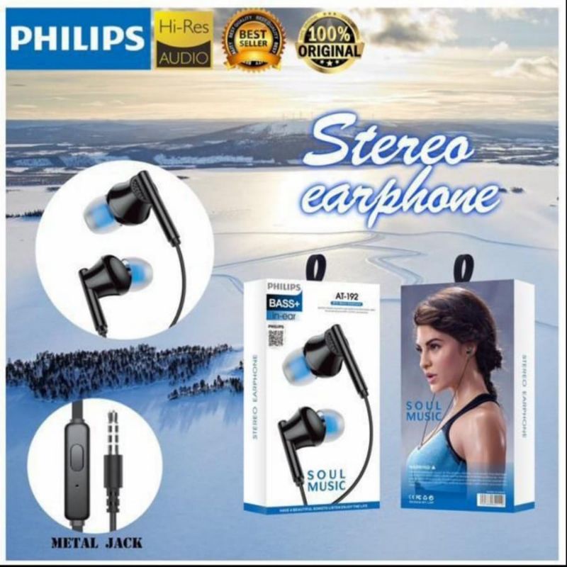 Headset Philips AT-192 BASS+ Stereo Earphone