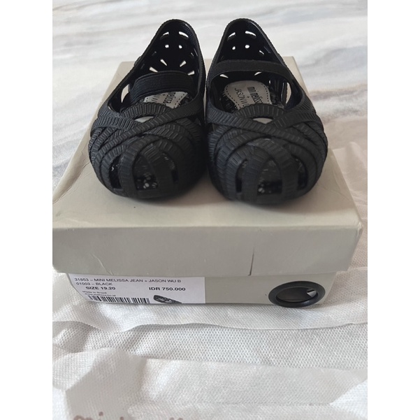Preloved Sepatu Anak Mini Melissa Ori 100% (Jason wu) Hitam size 5
