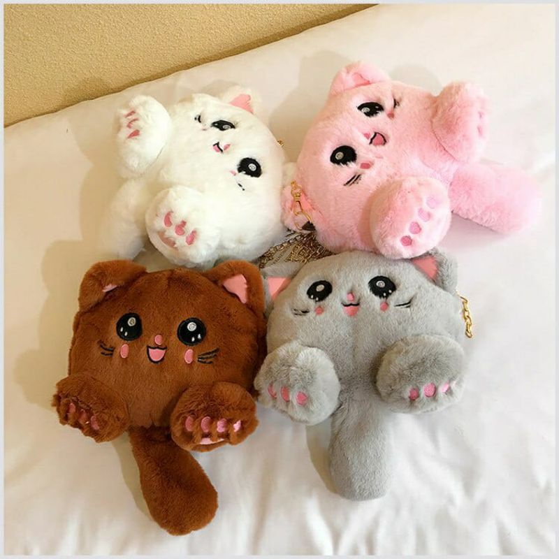 TAS BONEKA Pikachu Gemoy Slingbag Bahu Selempang Bulu Wanita Remaja Cute Korean