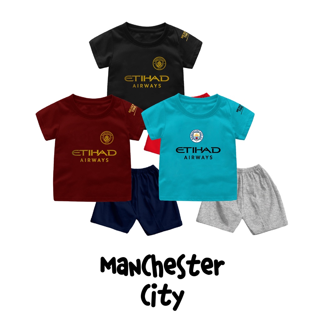 Setelan Kaos Bola Liga Inggris Gratis Tambah Nama Untuk Anak dan Bayi Bahan Katun Combed 30s