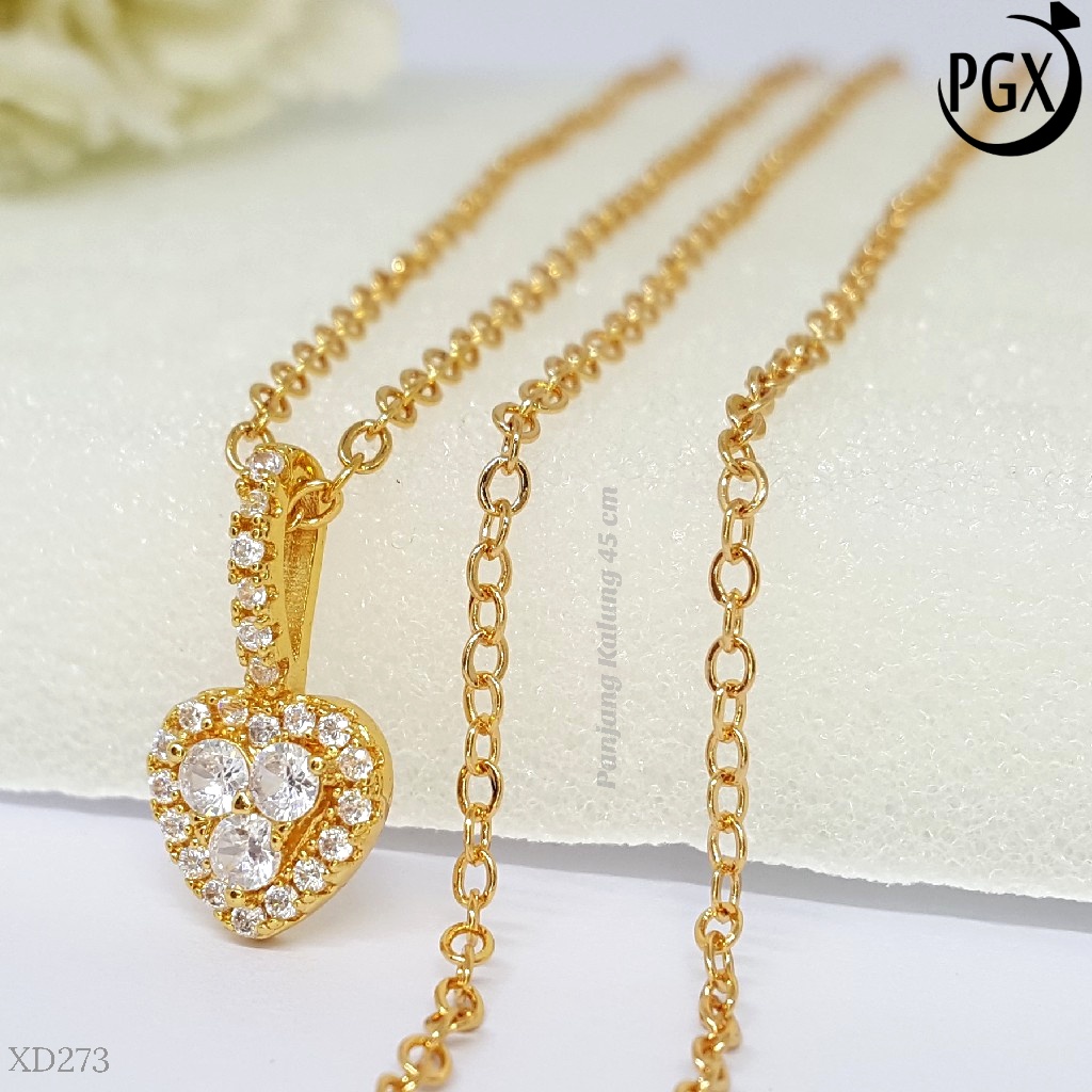 PGX Kalung Wanita Xuping Aksesoris Fashion Perhiasan Lapis Emas XD273