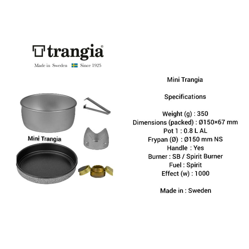 •Trangia Mini Cooking set Termurah | alat masak camping