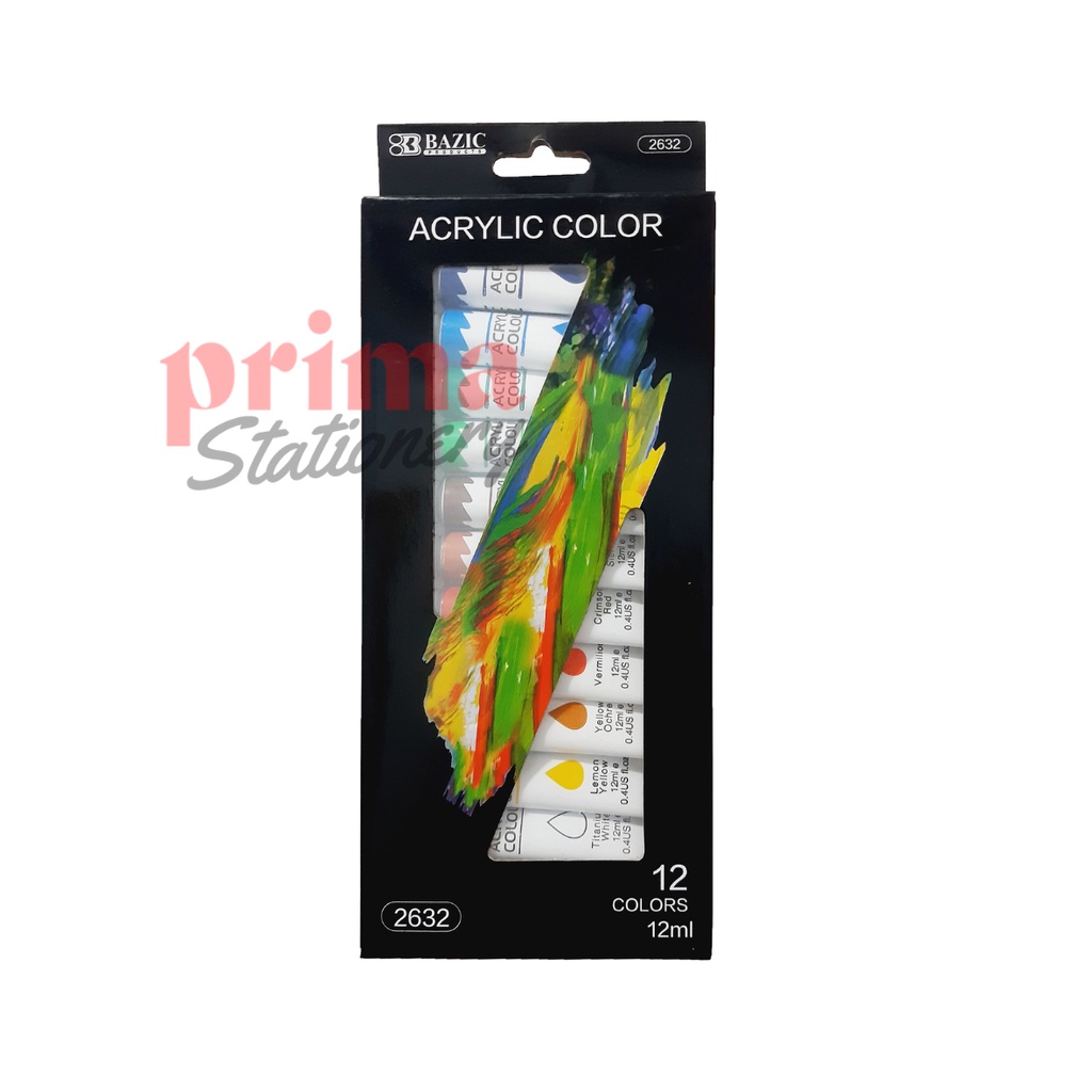 

Bazic Acrylic Color 12ml 12 Colors / Bazic Cat Akrilik 12 Warna