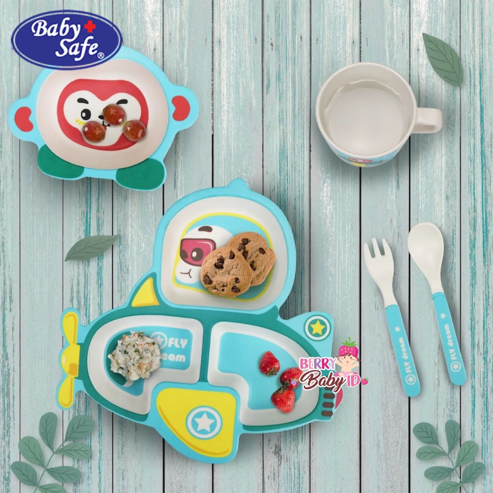 Baby Safe Feeding Set Karakter Perlengkapan Makan Paket Kado Bayi Anak Berry Mart