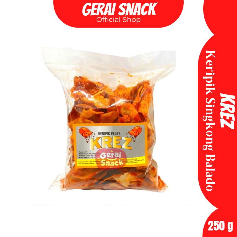 KREZ Keripik Singkong Balado Pedas Manis Tanpa Bahan Pengawet 250g