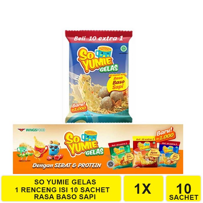 

PROMO SO YUMIE MIE GELAS 1 RENCENG ISI 10 + 1 SACHET - BAKSO SAPI 1R