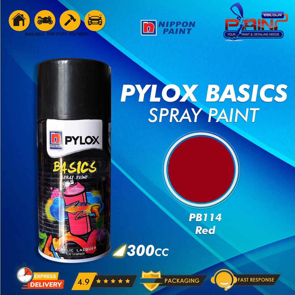 Cat Semprot Nippon Paint PYLOX BASICS 300cc - PB114 Red