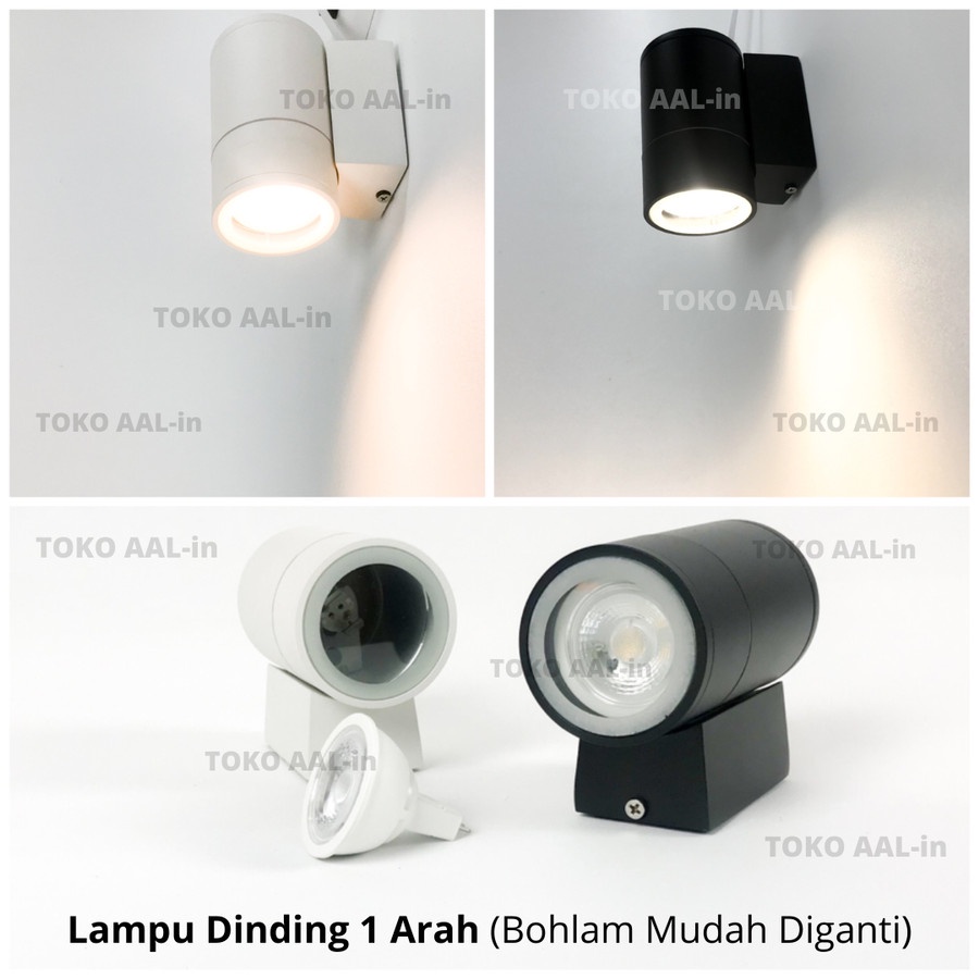 Lampu dinding 1arah minimalis/ wall lamp MR16/ LED Outdoor Lampu hias - Putih, Kosongan