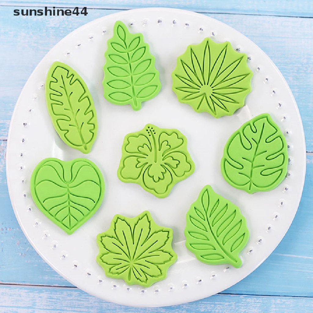 Sunshine 8Pcs Cetakan Pemotong Kue / Biskuit / Fondant Bentuk Daun