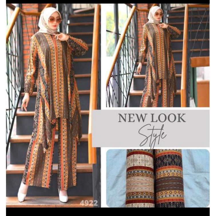 Setelan Kulot Long Tunik Rayon Diamond Premium