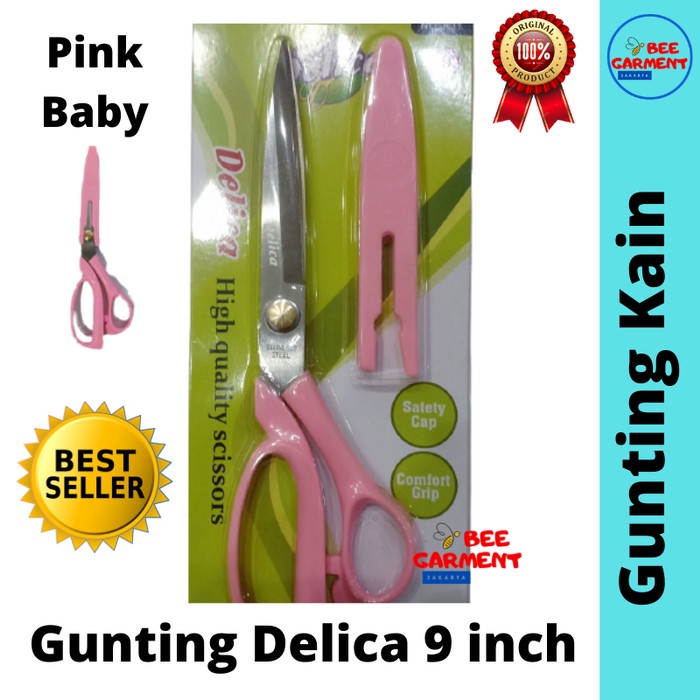 

Mudah Gunting Kain Delica 9 Inch Penutup Pink Stainless Steel Trendi