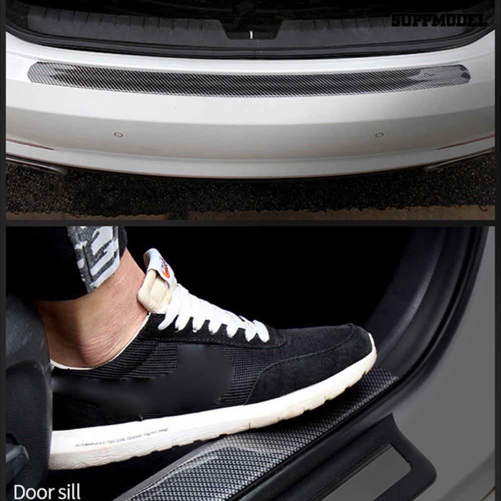 Sm - Stiker Strip Karet Pelindung Bumper Pintu Mobil Anti Baret Motif Carbon Fiber 3x100cm