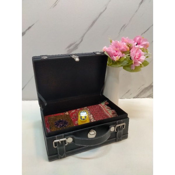 Souvenir mengenang 40 hari ekslusif/box koper kulit/Al-Qur'an/Tahlil