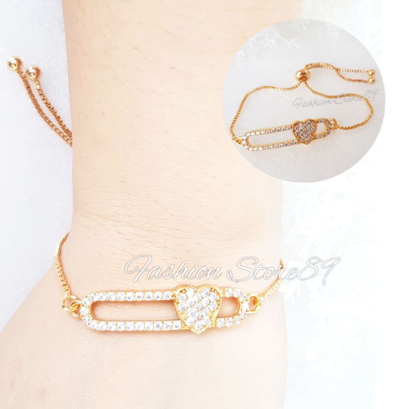 Gelang Serut Fashion Wanita Dewasa impor Bestquality Motif Bunga love BolaPermata