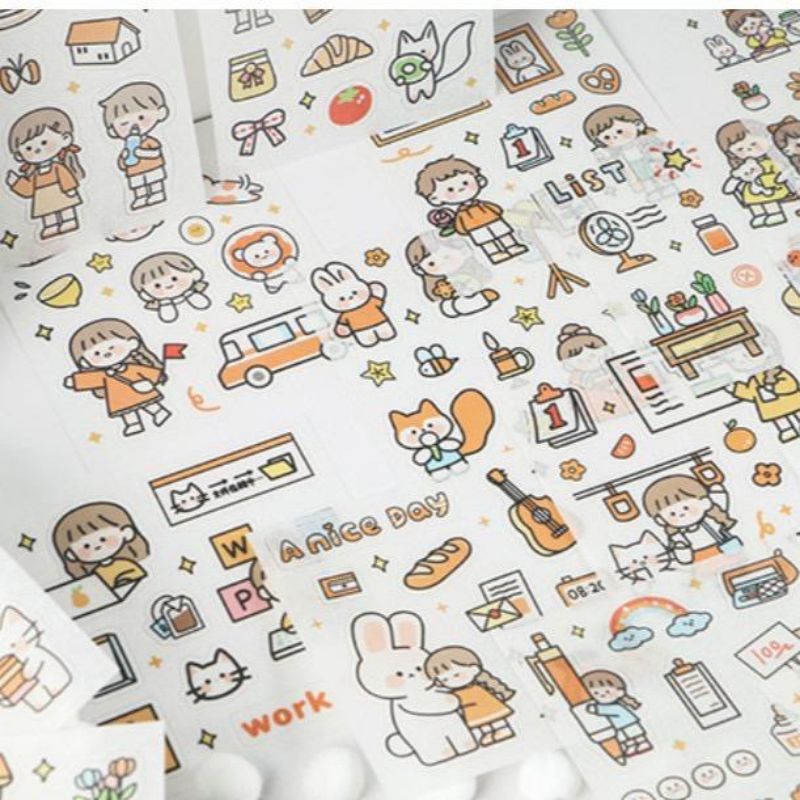 harga 1 pcs stiker momo Aesthetic Stiker buku Diary Tumbr botol lucu