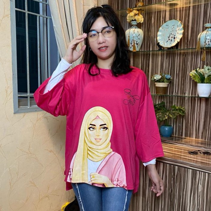 LD 130 ATSAN OVERSIZE MUSLIMAH KAOS WANITA JUMBO VIRAL