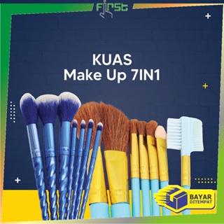 Image of thu nhỏ FH-K128 Kuas MakeUp 7 in 1 Brush Make Up Set Mini Travel Free Pouch / Kuas Rias Wajah Model Ulir / Paket Kuas Set Make Up Cosmetic #0