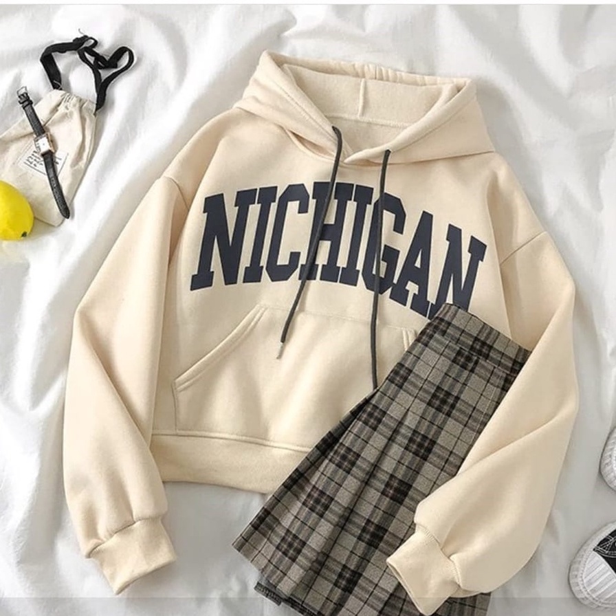 Nichigan Hoodie - Outfit Wanita Dan Pria - Allsize - Bahan Fleece tebal dan lembut