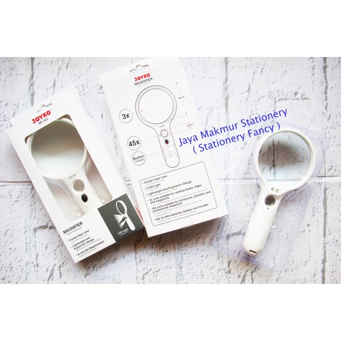 

Kaca Pembesar 85 mm Lampu LED joyko MF-303