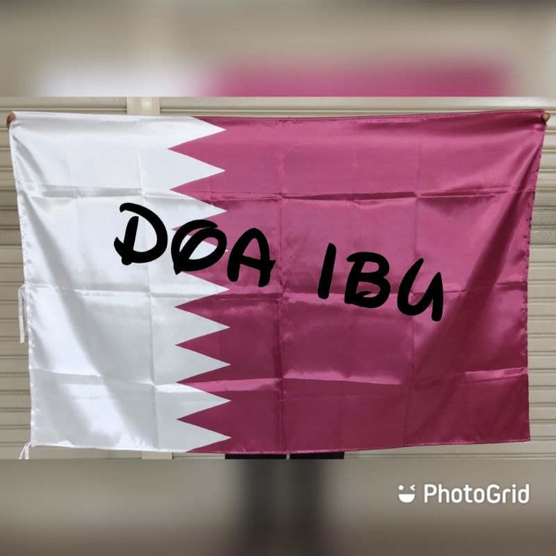 

best seller bendera QATAR bahan satin 90cm x 135cm