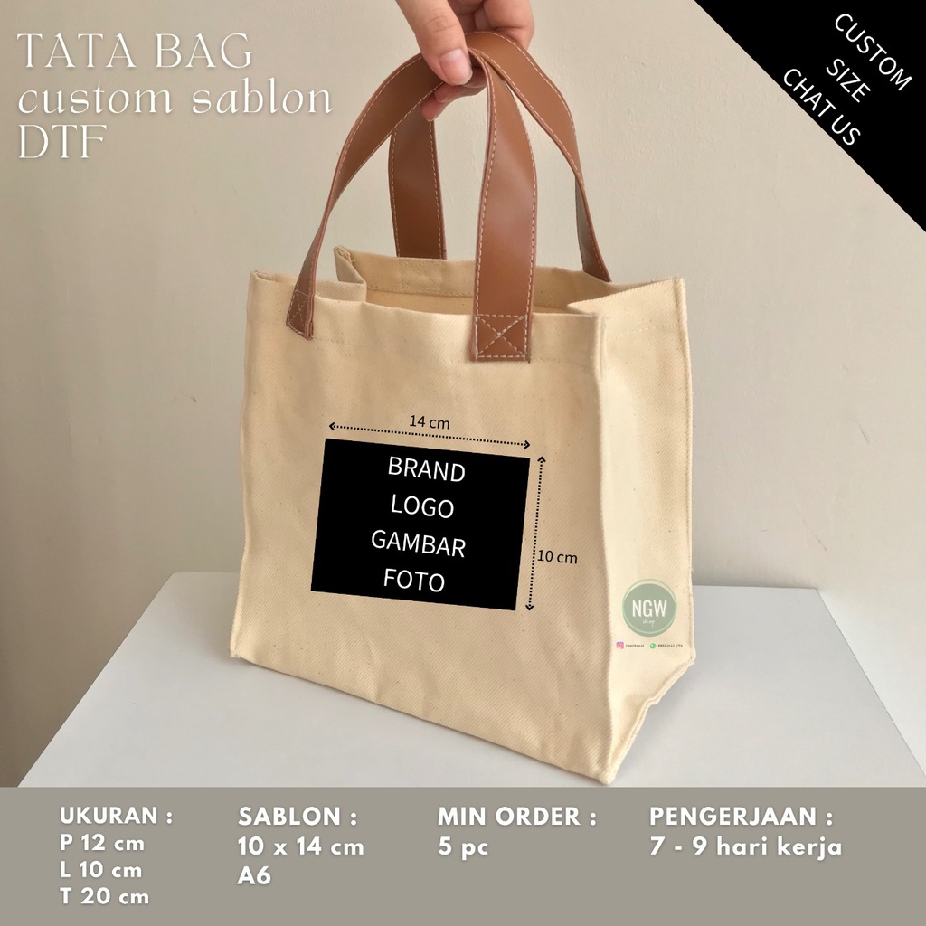 TATA BAG  custom sablon digital hampers goodiebag