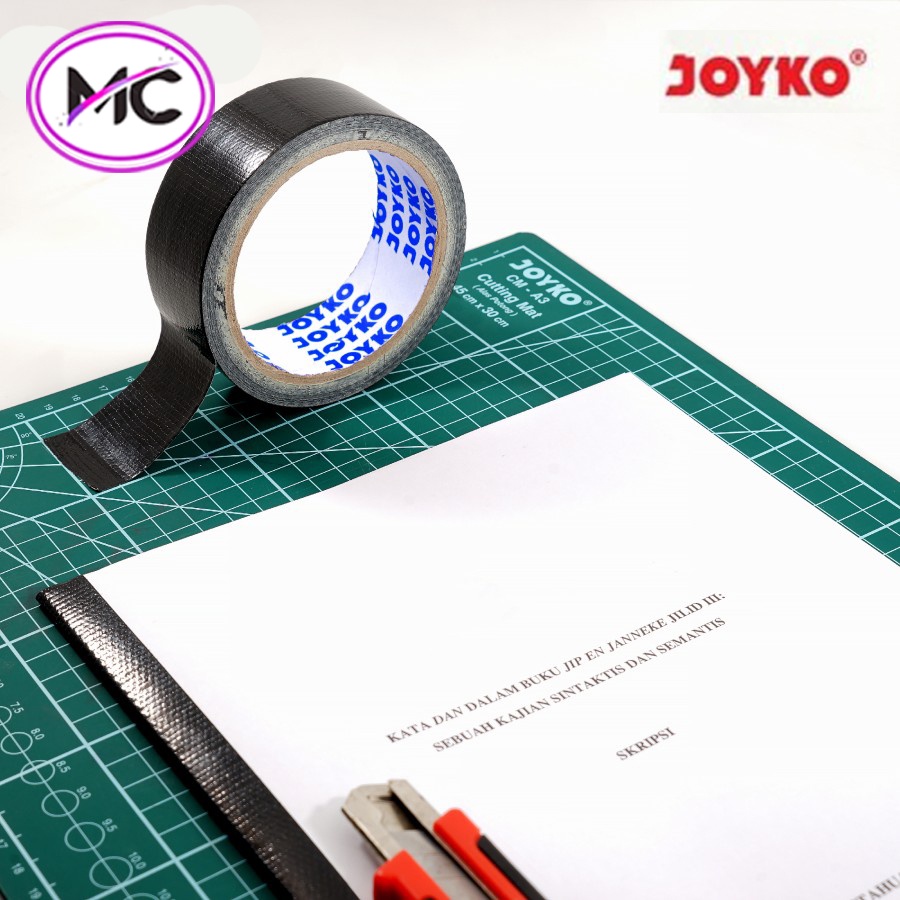 Lakban Kain Hitam Besar Sedang Kecil Joyko Cloth Tape Solasi Kain Jilid Tugas Sekolah Kliping Makalah Lakban Hitam Serbaguna