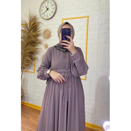 Gamis Polos Nabila Ceruty Babydoll Premium Import by:irnanda