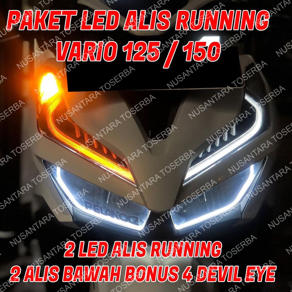 LAMPU ALIS RUNNING VARIO 125 150 BONUS DEVIL EYE BERGARANSI