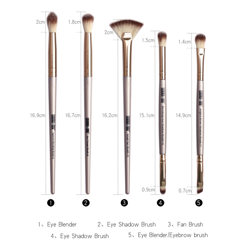 MAANGE5747 Brush Kit 5pcs Brush Eyeshadow Kuas Make Up Set Brush Kosmetik Brush Eyeshadow Set Eyeshadow