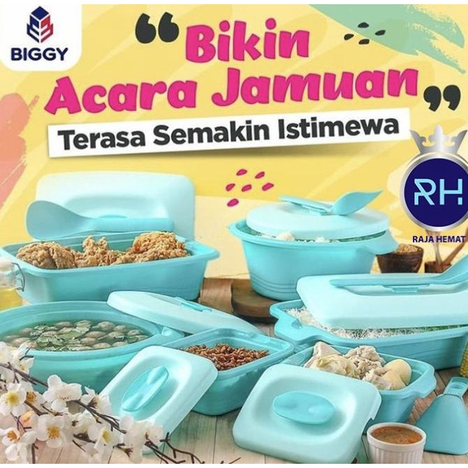 BIGGY AQUAMARINE TEMPAT KOTAK PIKNIK SET PRASMANAN 6 PCS