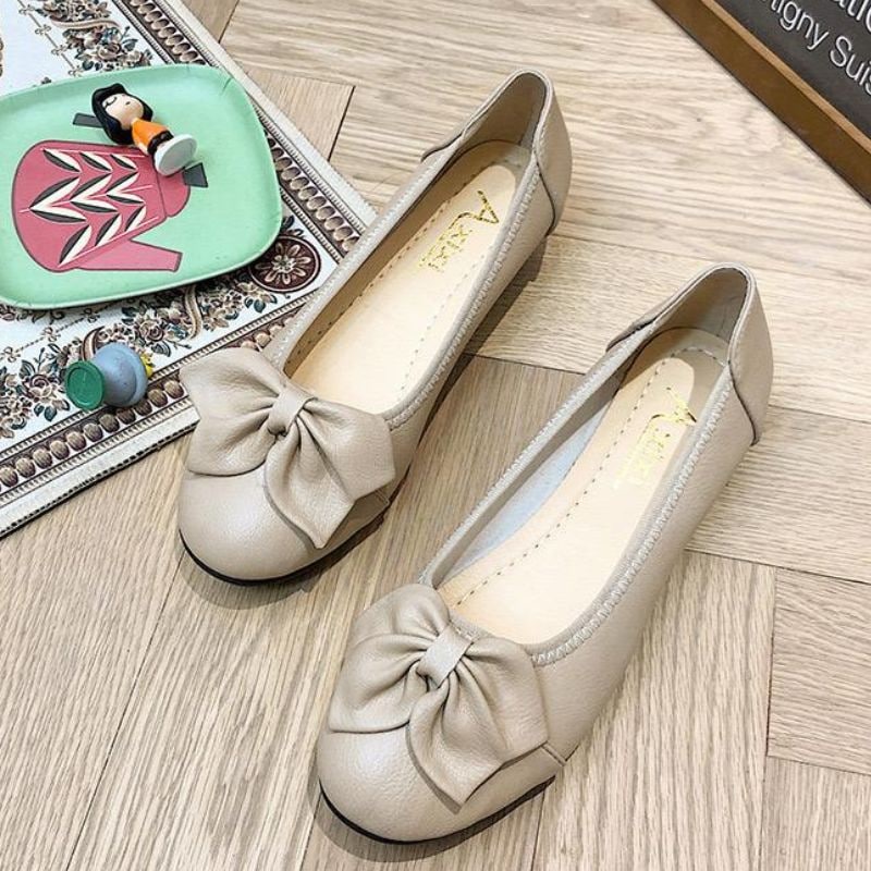 DDS3001 Flat Shoes Wanita Fashion Import BOW Ballerina Slip On Ready Jakarta Bisa COD (With Box)