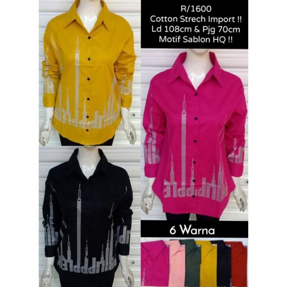 PGMTA / ATASAN MURAH TANAHABANG KEMEJA WANITA LENGAN PANJANG LOUSE MURAH GROSIR TANAH ABANG MIN 6 PC