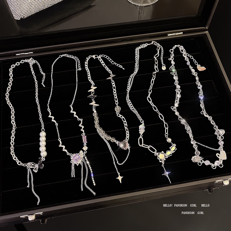 Set Kalung Mutiara Bahan Titanium steel Untuk Wanita