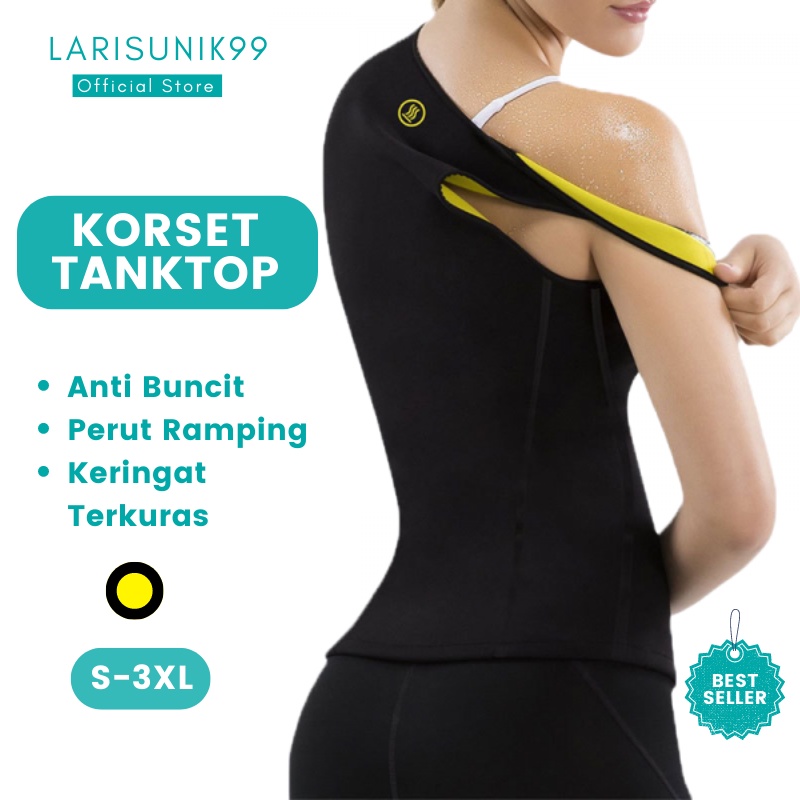 Korset Pelangsing Baju Pembakar Lemak Hot Shaper Cami Tantop Senam Pembentuk tubuh Wanita Asli Impor