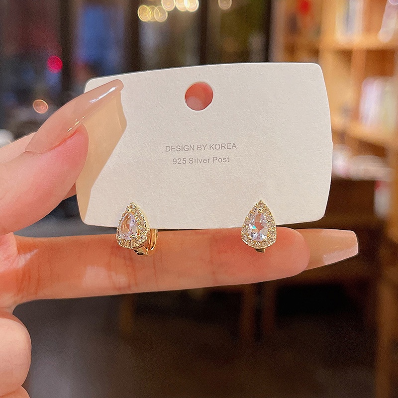 Anting Tusuk Sterling silver 925 Desain Hati Hias Zircon Untuk Wanita