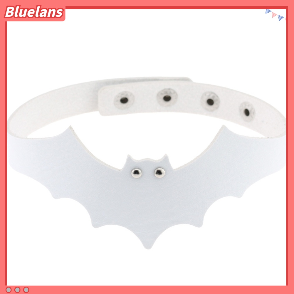 Bluelans Kalung Choker Bahan Kulit Imitasi Desain Kelelawar Gaya Punk Rock Gothic