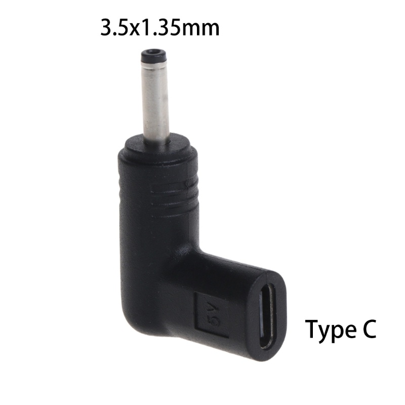 Zzz Adapter Konverter Power Charging DC 3.5mmx1.35mm 90 Derajat Tipe C Ke 3.5x1.35mm