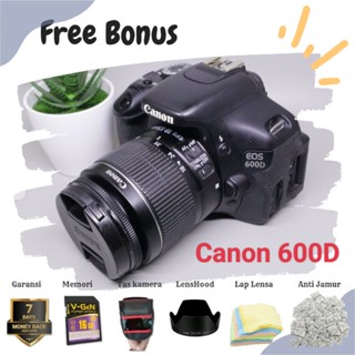 Kamera Canon 600D + Lensa Kit 18-55MM + Memori 16Gb + Tas+Garansi Toko
