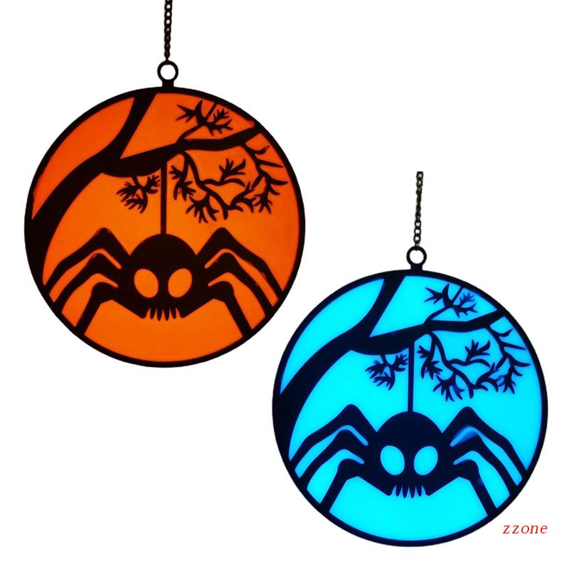 Liontin Kaca Bentuk Laba-Laba Luminous Untuk Dekorasi Latar Belakang Halloween