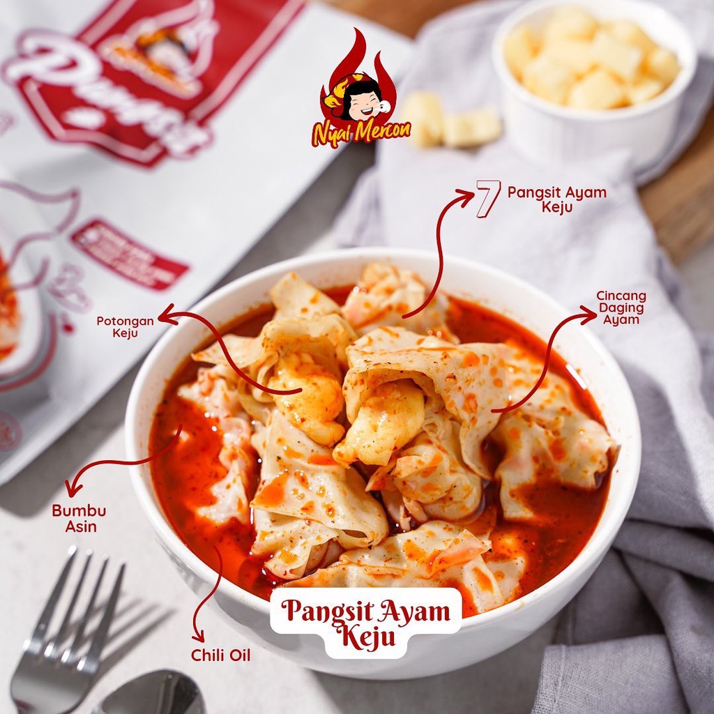 

Nyai Mercon Pangsit ayam keju
