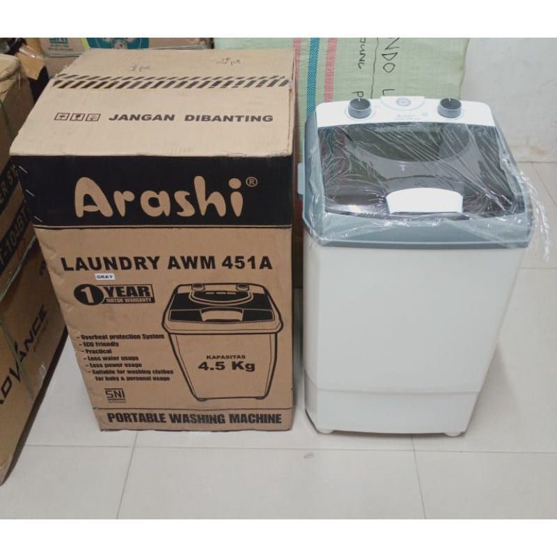 Jual Mesin Cuci Mini Arashi Laundry AWM 451A 4,5KG | Shopee Indonesia