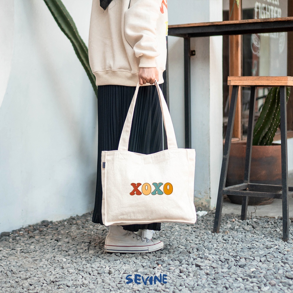 Sevine Totebag Kanvas Daisy Tas Wanita Tote Bag Kuliah Sekolah Kerja Kantong Laptop Quotes Aesthetic - KJ