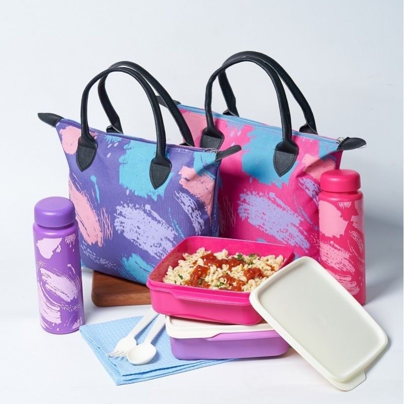 Tempat makan 1set / lunch box / kotak bekal makan tas / tempat makanan